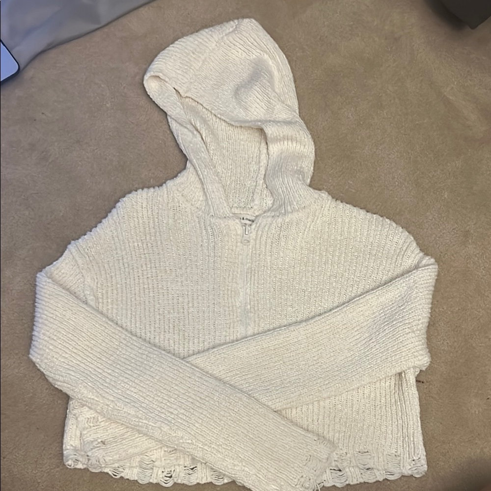 moon & madison Cream Hooded Jacket